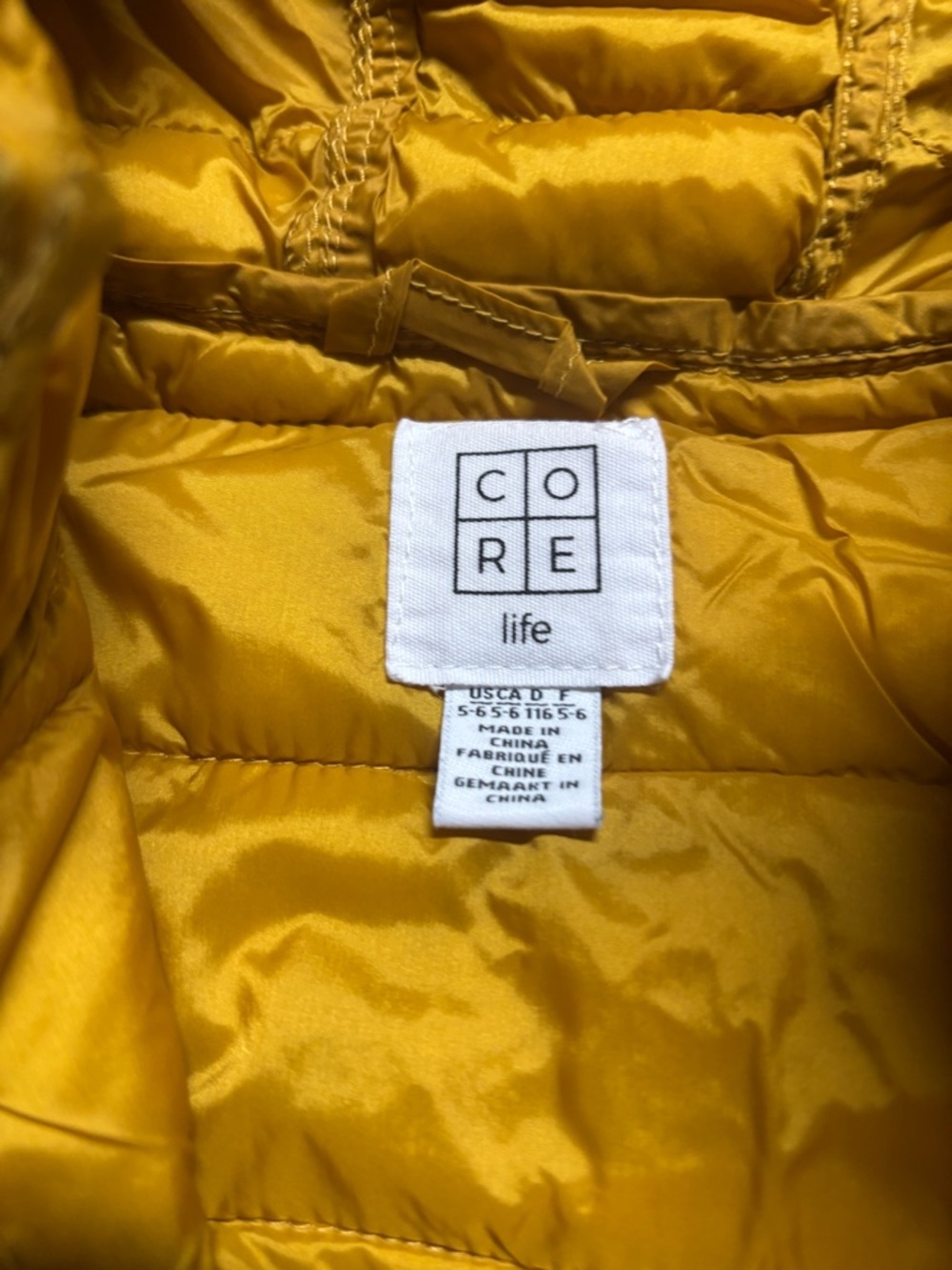Core Life Kids Yellow Puffer Jacket Size 5-6 Hooded Lightweight Coat - Picture 5 of 7